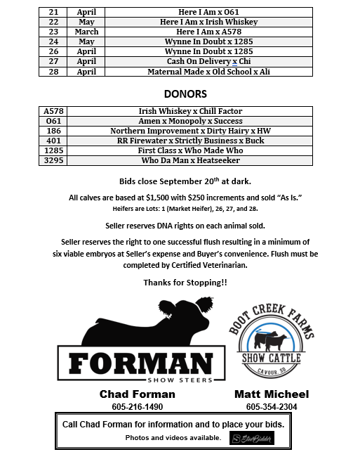 Forman Show Steers and Boot Creek Farms Sale Sheet 9-20-2021 - Steerbidder -2